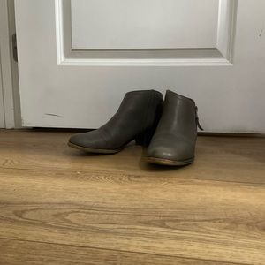 Gray ankle boots